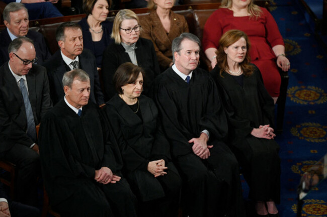 washington-united-states-24th-feb-2026-justices-of-the-supreme-court-attend-president-trumps-state-of-the-union-address-in-washington-dc-on-february-24-2026-in-washington-dc-photo-by-olivier