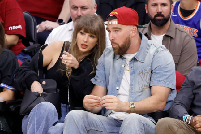 cleveland-united-states-23rd-may-2026-taylor-swift-l-and-travis-kelce-attend-he-cleveland-cavaliers-eastern-conference-final-game-against-the-new-york-knicks-in-cleveland-ohio-saturday-may-23