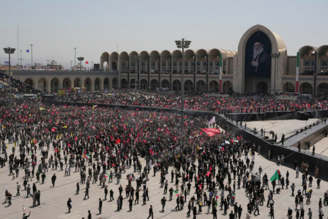 mourners-gather-for-the-start-of-the-dayslong-funeral-ceremonies-for-the-late-iranian-supreme-leader-ayatollah-ali-khamenei-and-members-of-his-family-at-the-imam-khomeini-mosalla-grand-mosque-in-tehra