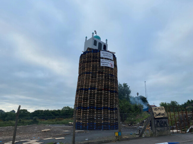 a-bonfire-with-a-replica-mosque-is-built-in-moygashel-co-tyrone-ahead-of-events-to-mark-the-twelfth-july-picture-date-thursday-july-9-2026