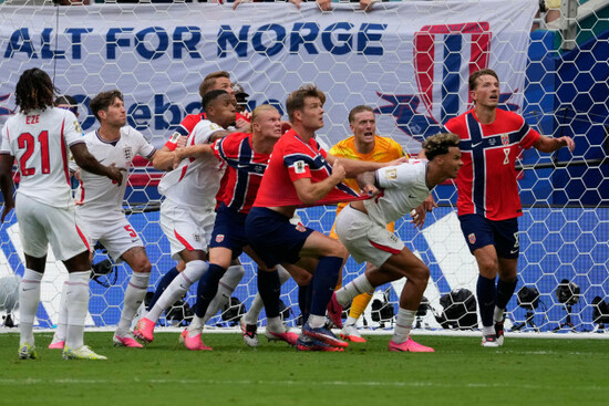 players-battle-for-the-ball-on-a-corner-kick-during-the-world-cup-quarterfinal-soccer-match-between-norway-and-england-in-miami-gardens-fla-saturday-july-11-2026-ap-photochris-carlson
