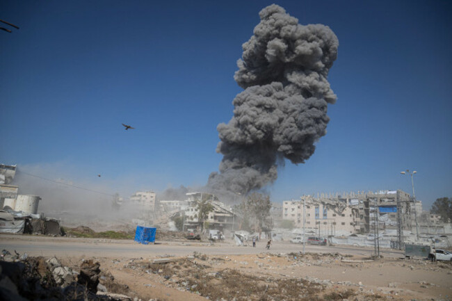 july-12-2026-gaza-palestine-state-of-gaza-gaza-palestine-july-12-2026-israeli-warplanes-strike-a-maintenance-workshop-on-al-sinaa-street-in-western-gaza-city-on-sunday-evening-with-three-m