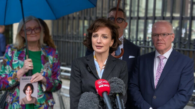 maria-steen-an-independent-hopeful-for-a-presidential-nomination-speaking-to-reporters-outside-leinster-house-dublin-as-she-claims-the-support-of-10-oireachtas-members-picture-date-thursday-sept