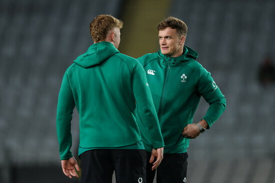 josh-van-der-flier-and-bryn-ward-inspect-the-pitch-ahead-of-the-match