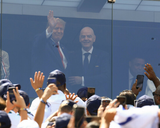 us-president-donald-trump-and-fifa-president-gianni-infantino-appear-at-the-stadium-before-the-fifa-world-cup-2026-final-match-between-spain-and-argentina-at-new-york-new-jersey-stadium-in-east-ruther