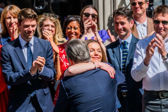 london-uk-20th-july-2026-he-hugs-his-wife-victoria-flanked-by-supportive-family-friends-and-colleagues-sir-keir-starmer-the-prime-minister-makes-his-final-speech-in-downing-street-as-he-leav