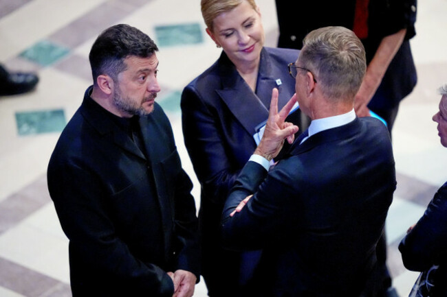 president-of-ukraine-volodymyr-zelenskyy-speaks-with-the-president-of-finland-alexander-stubb-before-the-funeral-service-for-sen-lindsey-graham-r-s-c-tuesday-july-28-2026-at-the-washington-n