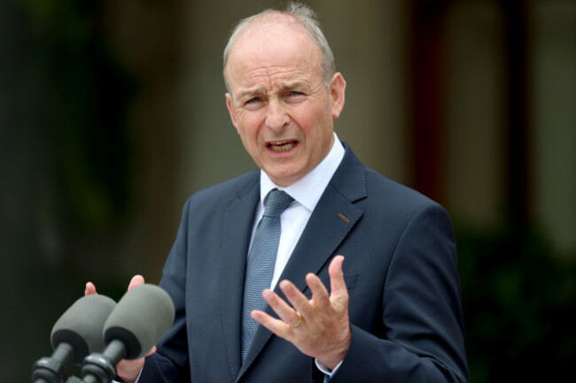 taoiseach-micheal-martin-speaks-to-members-of-the-media-at-farmleigh-house-dublin-during-the-chancellors-visit-to-ireland-picture-date-tuesday-july-28-2026