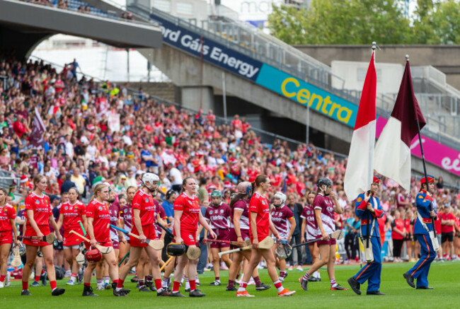 cork-and-galway-team-during-the-parade-lap