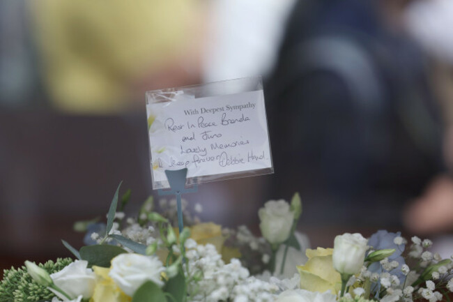 message-left-on-one-of-the-floral-tributes-ahead-of-the-funeral-of-oscar-winning-actress-brenda-fricker-at-st-catherines-church-in-dublin-picture-date-thursday-august-6-2026