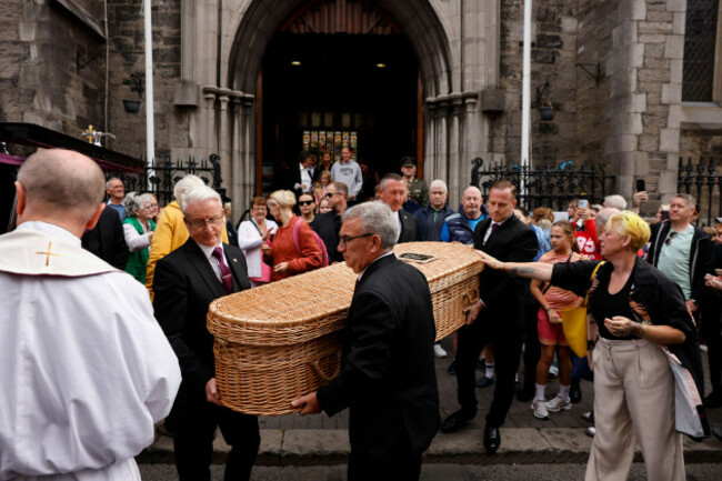 the-coffin-taken-from-st-catherines-church-in-dublin-after-the-funeral-of-oscar-winning-actress-brenda-fricker-picture-date-thursday-august-6-2026