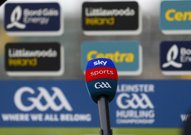 a-general-view-of-the-sky-sports-setup-for-interviews-before-the-game