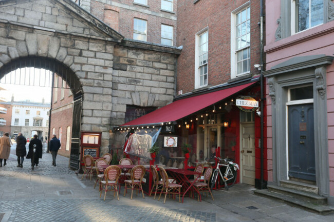 dublin-ireland-15th-january-2025-chez-max-french-restaurant-located-near-the-entrance-to-dublin-castle-on-palace-street