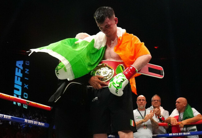 aaron-mckenna-celebrates-following-victory-against-etinosa-oliha-in-the-world-middleweight-title-bout-at-3arena-dublin-picture-date-saturday-august-8-2026