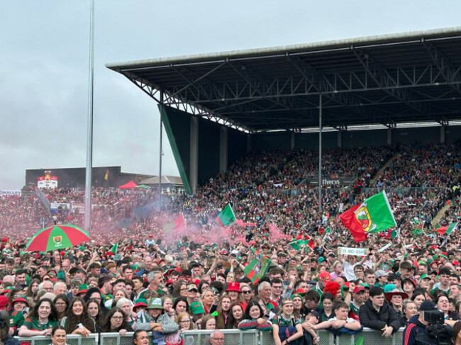 fans-attending-a-homecoming-celebration-for-the-mayo-gaelic-football-players-in-castlebar-co-mayo-after-they-won-the-all-ireland-senior-football-championship-final-the-teams-first-win-since-1951
