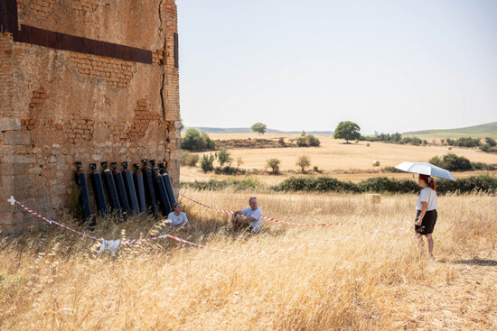 nasa-staff-guard-helium-cylinders-during-preparations-for-the-total-solar-eclipse-on-12-august-2026-in-villalibado-burgos-castile-and-leon-spain-the-us-space-agency-nasa-in-collaboration-with