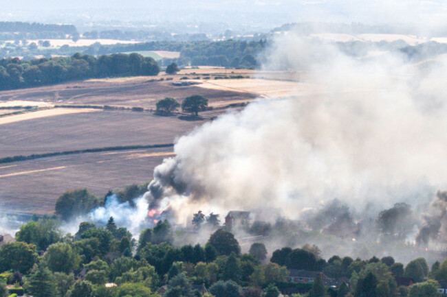 stourbridge-13th-august-2026-please-note-drone-images-taken-away-from-incident-ground-following-caa-guidelines-stourbridge-west-midlands-over-60-firefighters-are-tackling-a-huge-wildfire-arou