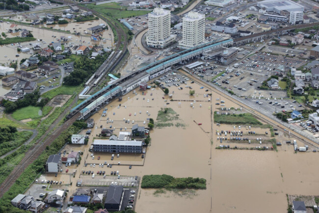 an-aerial-photo-shows-widespread-flooding-around-jr-oami-station-following-torrential-rain-in-oamishirasato-city-chiba-prefecture-japan-on-august-14-2026-a-linear-rainband-brought-torrential-rain