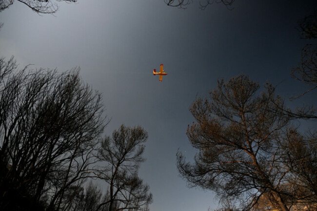a-firefighting-aircraft-operates-during-a-wildfire-on-the-island-of-salamina-west-of-athens-greece-sunday-aug-16-2026-ap-photomichael-varaklas