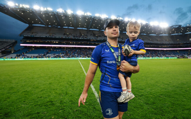 james-lowe-celebrates-with-his-son-nico-after-the-game