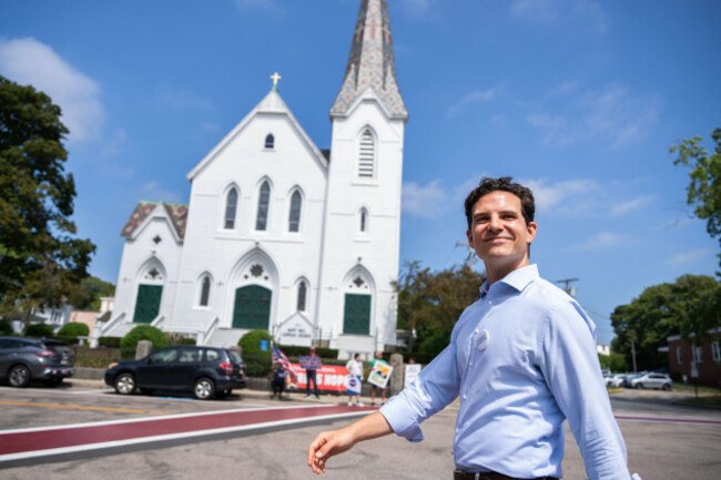 hingham-united-states-13th-aug-2025-united-states-august-13-patrick-roath-democratic-candidate-for-massachusettss-8th-congressional-district-attends-a-stand-up-speak-out-rally-held-to-prote