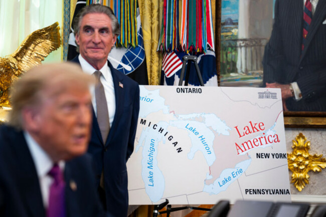 washington-united-states-27th-aug-2026-washington-dc-august-27-a-poster-shows-the-name-change-from-lake-ontario-to-lake-america-beside-doug-burgum-us-secretary-of-the-interior-as-us-presiden