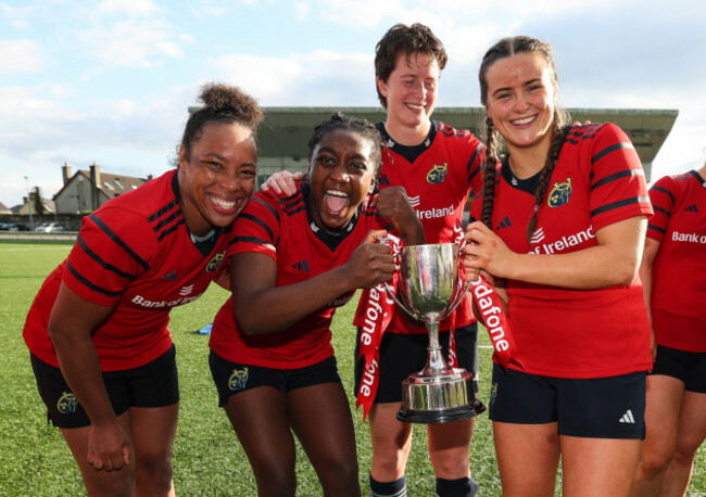grace-moore-chisom-ugwueru-and-caitriona-finn-and-katie-corrigan-celebrate-with-the-vodafone-womens-interprovincial-championship-trophy