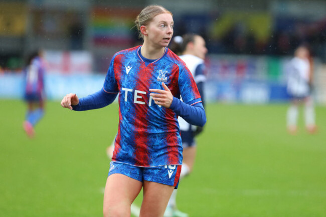 london-england-on-26-january-2025-hayley-nolan-15-crystal-palace-during-the-wsl-game-between-crystal-palace-and-tottenham-hotspur-at-the-vbs-community-stadium-london-england-on-26-january-2025