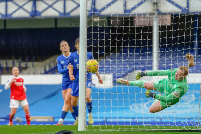 liverpool-england-december-13-courtney-brosnan-of-everton-makes-a-save-on-the-line-barclays-womens-super-league-match-between-everton-fc-women-and-arsenal-fc-women-at-goodison-park-on-december