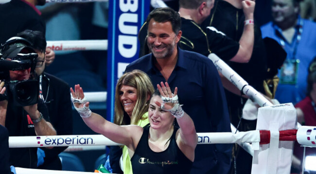 katie-taylor-celebrates-with-her-mother-bridget-and-eddie-hearn-after-the-fight