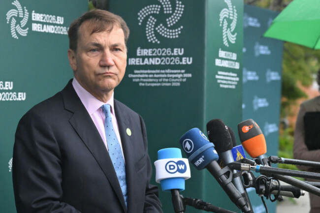 wicklow-ireland-02nd-sep-2026-radoslaw-sikorski-polands-foreign-minister-addresses-journalists-in-wicklow-ireland-the-foreign-ministers-of-the-eu-member-states-are-gathering-in-ireland-for-an