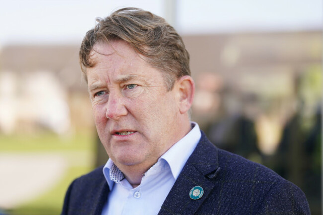minister-for-housing-darragh-obrien-speaking-to-the-media-at-the-official-opening-of-killhedge-gardens-lusk-co-dublin-picture-date-friday-september-27-2024