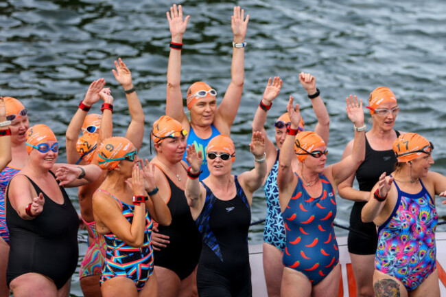 a-view-of-swimmers-ahead-of-the-race