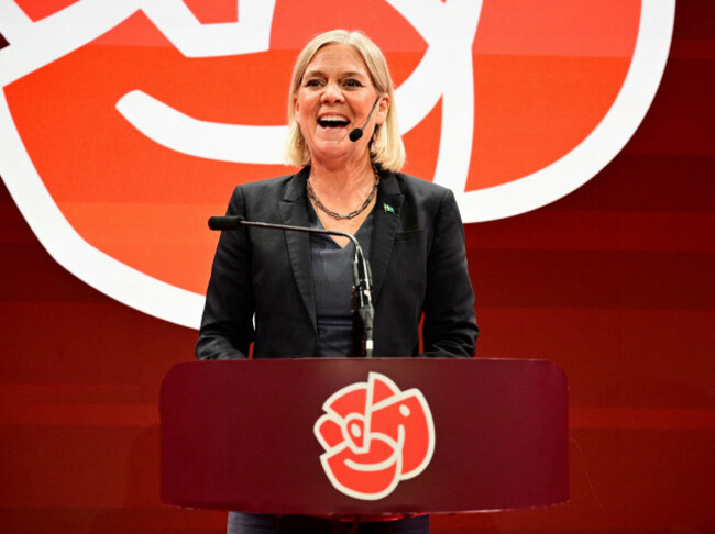 stockholm-sweden-13th-sep-2026-stockholm-sweden-20260913social-democrats-party-leader-magdalena-andersson-s-speaks-during-the-social-democrats-election-night-watch-party-at-the-stockholm-water