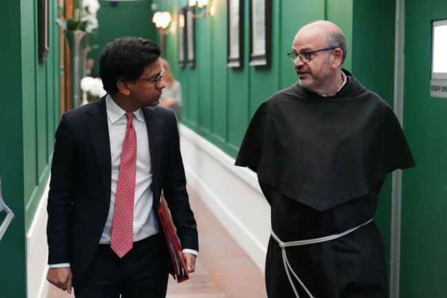 kanishka-narayan-left-and-father-paolo-benanti-attend-a-meeting-hosted-for-king-charles-iii-for-leaders-from-the-artificial-intelligence-ai-sector-government-and-thought-leaders-to-discuss-how-a