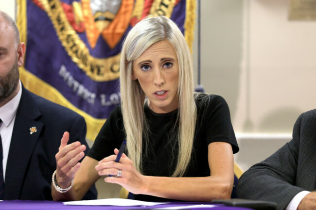 left-to-right-dup-mp-carla-lockhart-during-a-press-conference-at-carleton-street-orange-hall-in-portadown-co-armagh-announcing-their-next-steps-in-relation-to-the-drumcree-parade-picture-date