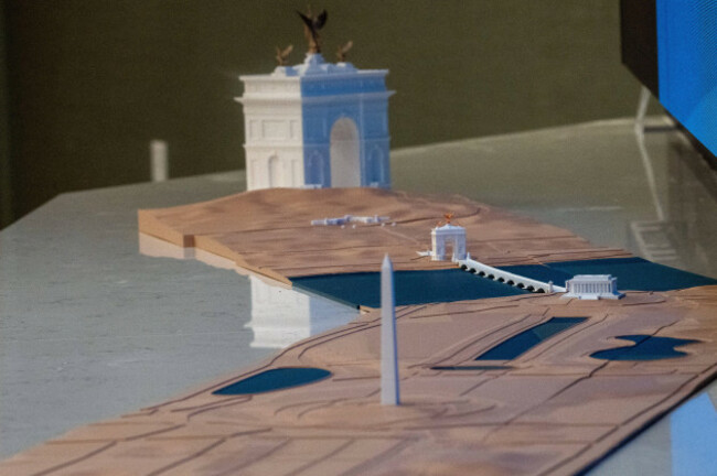 july-9-2026-washington-district-of-columbia-usa-scale-models-of-president-trumps-proposed-arch-on-display-at-the-national-capital-planning-commission-hearing-in-washington-dc-the-board-which-i