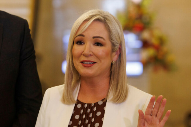 first-minister-michelle-oneill-speaking-to-the-media-during-a-press-conference-in-the-great-hall-at-parliament-buildings-stormont-belfast-after-concerns-were-raised-that-the-go-ahead-for-the-first