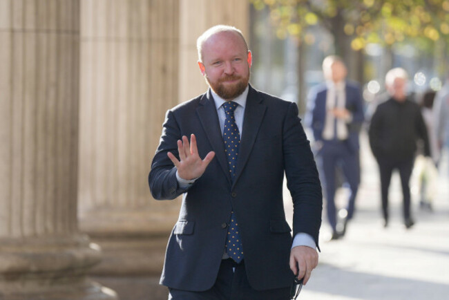 fine-gael-candidate-for-dublin-north-west-noel-rock-arrives-for-the-launch-of-the-dublin-city-taskforce-report-at-the-general-post-office-dublin-picture-date-monday-october-21-2024