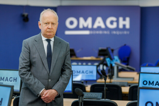 chair-of-the-omagh-bombing-inquiry-lord-turnbull-at-bradford-court-in-belfast-northern-ireland-the-public-inquiry-is-examining-the-circumstances-surrounding-the-omagh-bombing-in-which-29-people