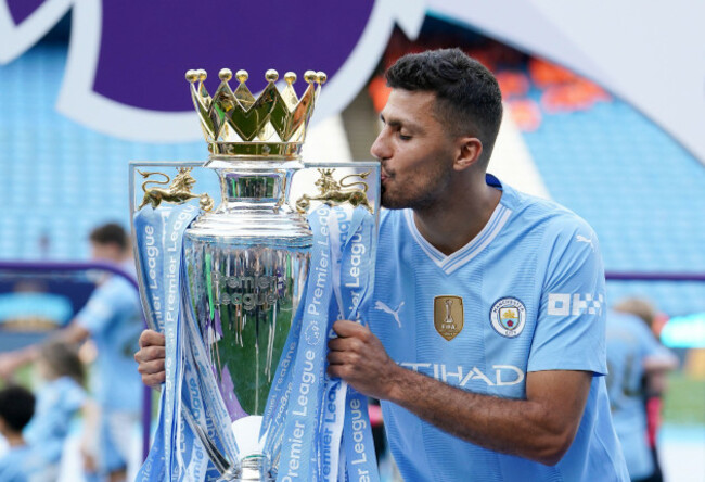 file-photo-dated-190524-of-manchester-citys-rodri-kissing-the-premier-league-trophy-the-manchester-city-and-spain-midfielder-has-been-named-the-2024-mens-ballon-dor-winner-at-a-ceremony-in-paris