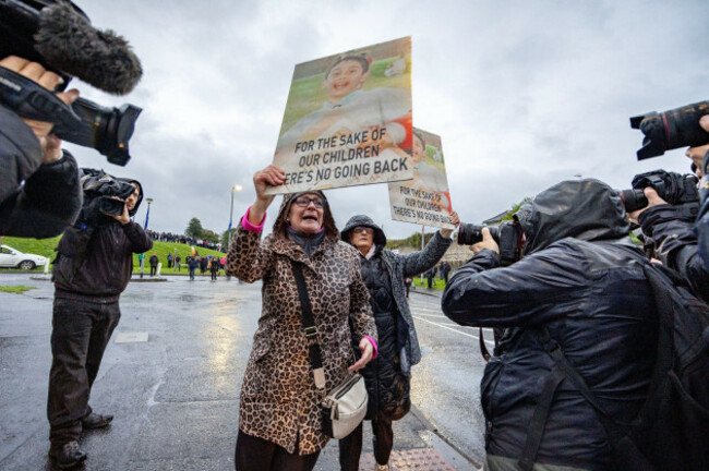 27092026-portadown-northern-ireland-over-two-thousand-people-have-gathered-near-drumcree-and-blocked-the-garvaghy-road-in-protest-over-a-orange-order-parade-on-sunday-morning-pic-steven-mcauley