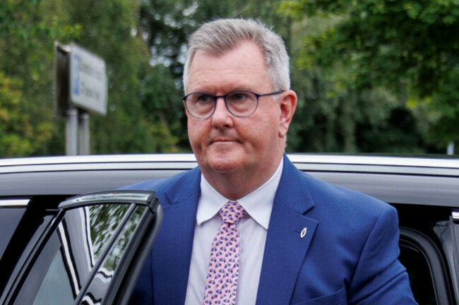sir-jeffrey-donaldson-arrives-at-newry-crown-court-where-the-jury-will-continue-to-consider-its-verdict-in-his-trial-alongside-his-wife-lady-eleanor-donaldson-on-charges-of-historical-sexual-offences
