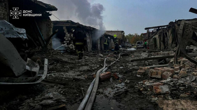 in-this-photo-provided-by-the-ukrainian-emergency-services-on-wednesday-sept-30-2026-rescuers-put-out-a-fire-affecting-garages-destroyed-after-a-russian-drone-strike-on-kyiv-region-ukraine-ukra