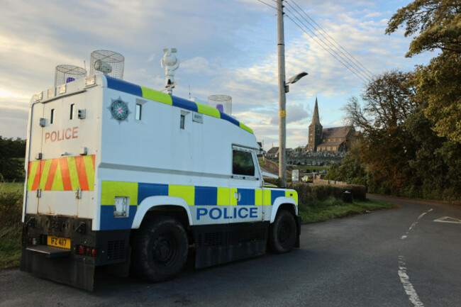 a-police-vehicle-near-drumcree-church-in-portadown-the-northern-ireland-secretary-has-been-trying-to-strike-a-compromise-deal-between-the-two-sides-of-the-stand-off-in-the-drumcree-parading-dispute