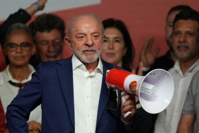 president-luiz-inacio-lula-da-silva-who-is-running-for-reelection-addresses-supporters-after-advancing-to-a-presidential-runoff-following-the-first-round-in-sao-paulo-brazil-sunday-oct-4-2026