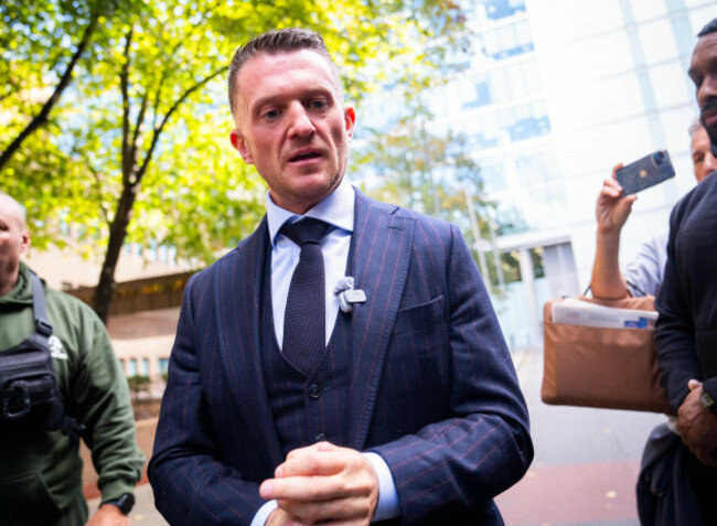 tommy-robinson-whose-real-name-is-stephen-yaxley-lennon-leaves-southwark-crown-court-south-london-where-he-is-charged-with-the-harassment-of-two-journalists-between-august-5-and-7-2024-picture-da