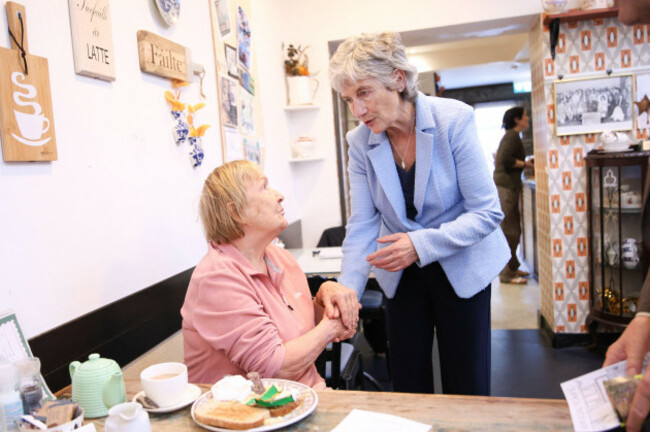 dublin-ireland-9th-october-2026-president-catherine-connolly-during-a-visit-to-aon-sceal-cafe-an-irish-language-cafe-in-tallaght
