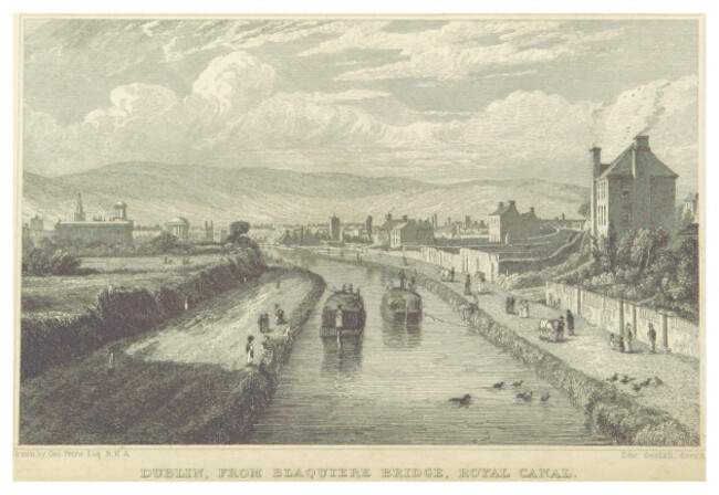 dublin1837-p113-royal-canal-from-blaquiere-bridge