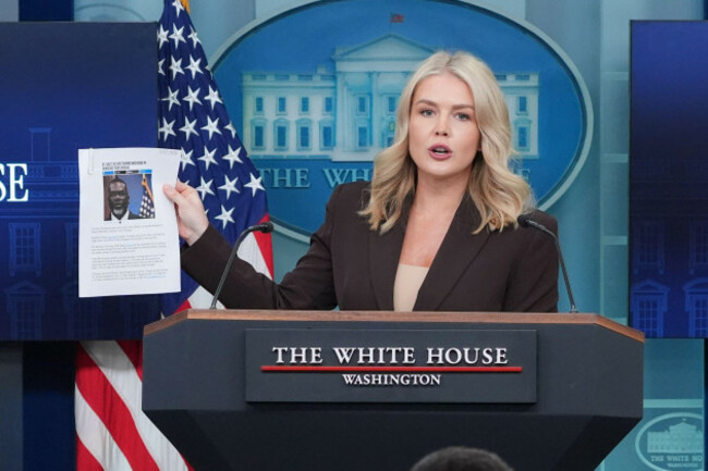 white-house-press-secretary-karoline-leavitt-speaks-at-a-press-briefing-in-the-james-brady-press-briefing-room-at-the-white-house-monday-oct-6-2025-in-washington-ap-photoevan-vucci